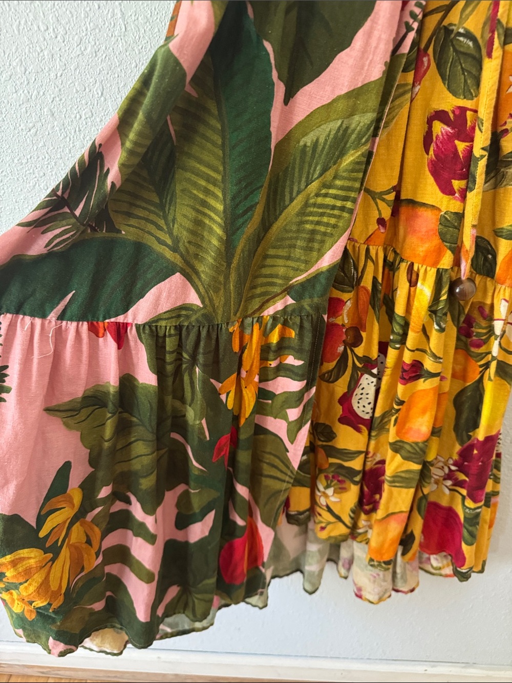 Farm Rio Mixed Prints Midi Wrap Dress Size Small - Picture 9 of 14